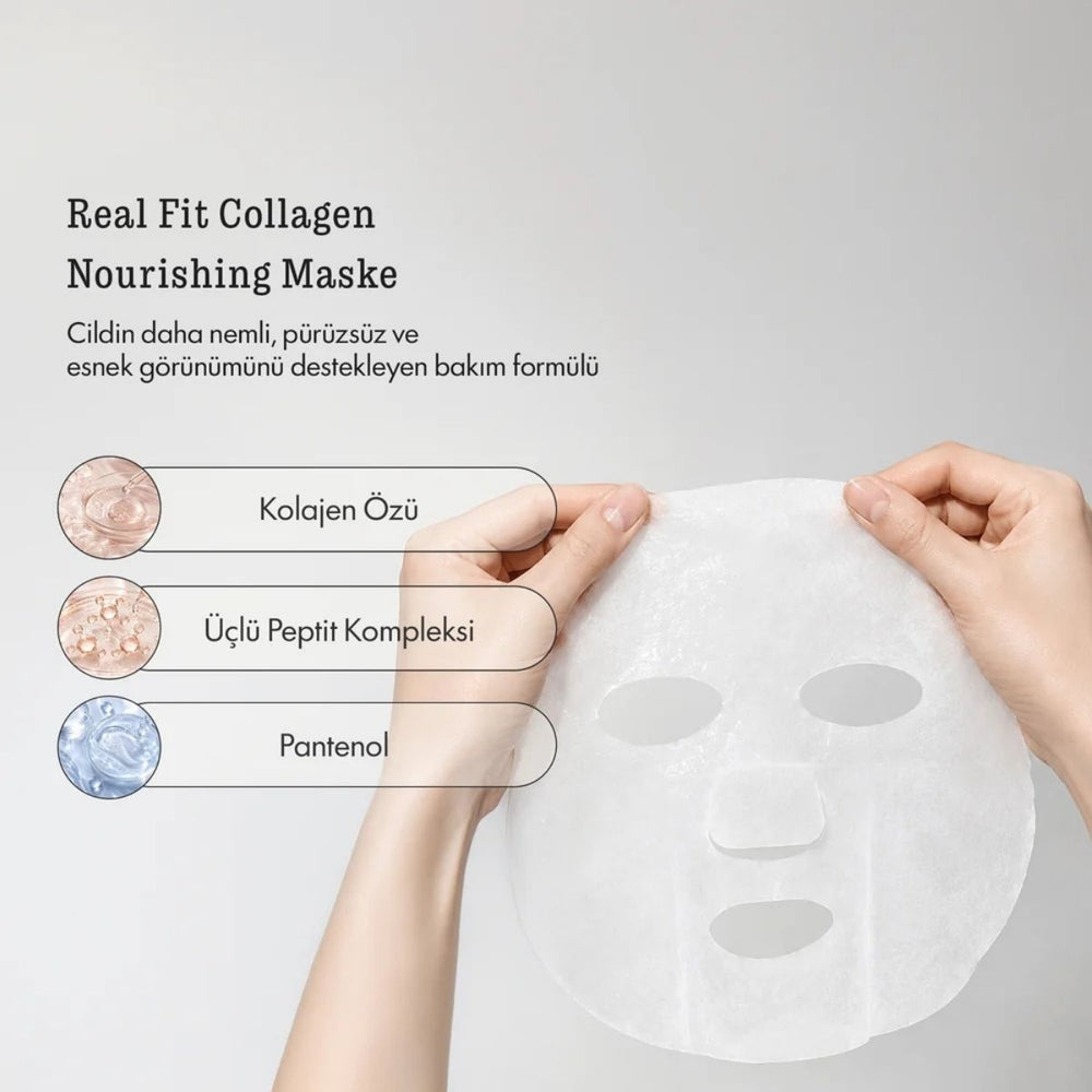 FATION Real Fit Collagen Nourishing Mask - Besleyici Kolajen Maske 23g x 5 adet
