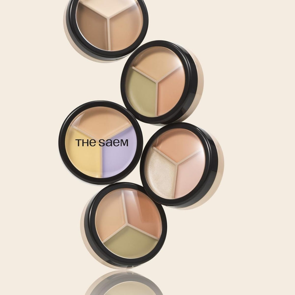The Saem Cover Perfection Triple Pot Concealer 02 Contour Beige - Kontür Üçlü Kapatıcı Palet