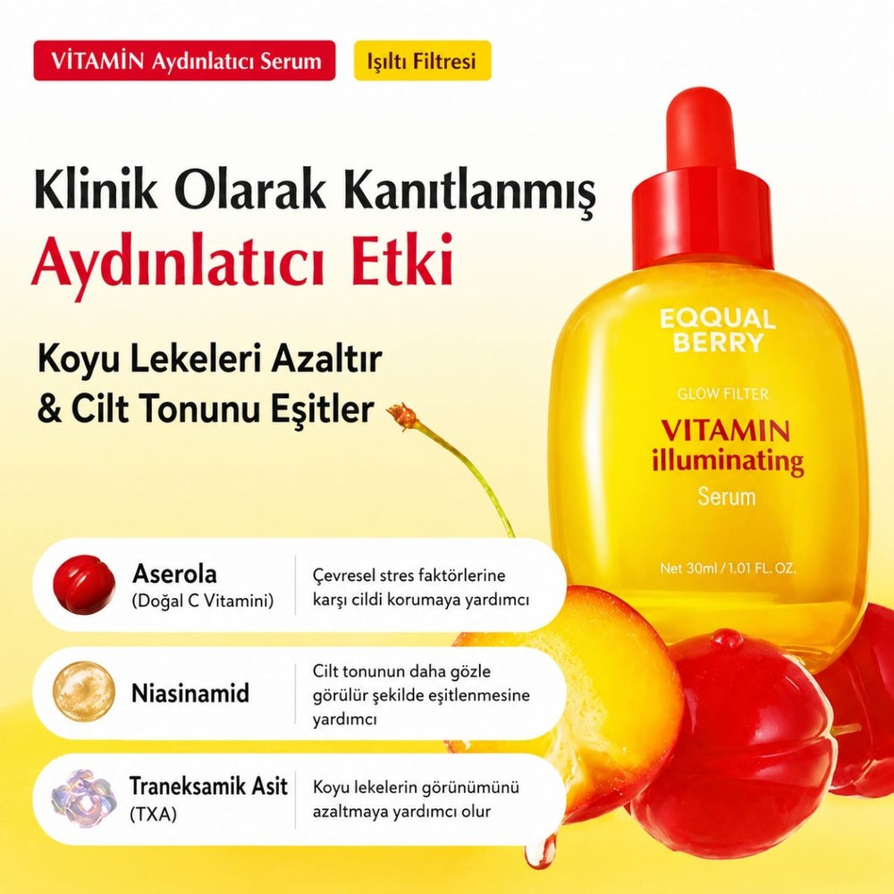 Eqqualberry Vitamin Illuminating Serum - Leke Önleyici C Vitamini Serumu 30ml