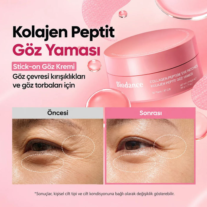 Biodance Collagen Peptide Eye Patches - Kolajen ve Peptit İçeren Nemlendirici Göz Altı Maskesi 30 Çift