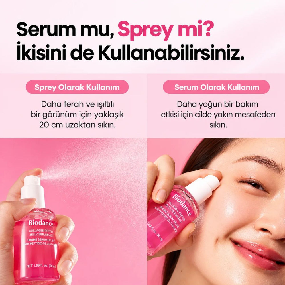Biodance Collagen Peptide Jelly Serum Mist - Kolajen ve Peptit İçeren Nemlendirici Yüz Spreyi 50ml