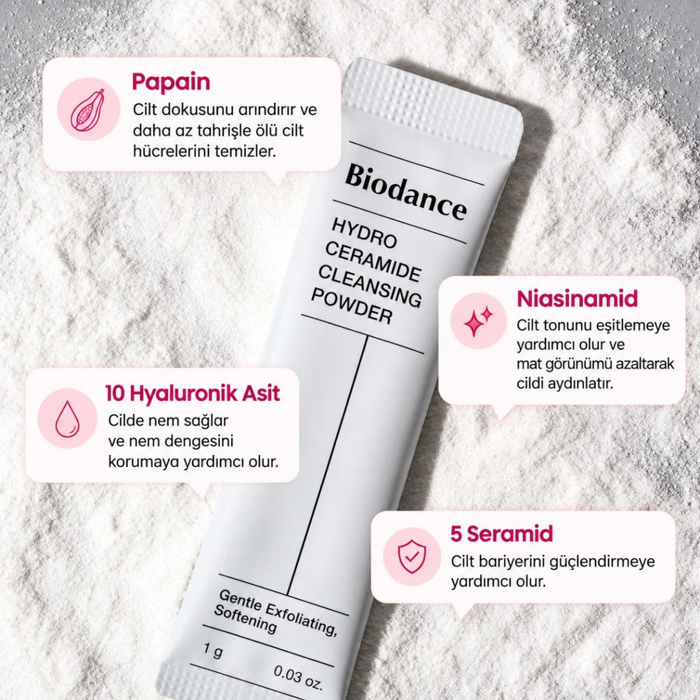 Biodance Hydro Ceramide Cleansing Powder - Seramid İçeren Nemlendirici Toz Yüz Temizleyici 30x1g