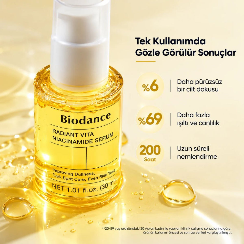 Biodance Radiant Vita Niacinamide Serum - Aydınlatıcı ve Cilt Tonu Eşitleyici Yüz Serumu 30ml