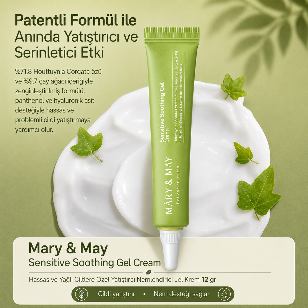 Mary&May Sensitive Soothing Gel Cream Mini - Yatıştırıcı Krem 12gr