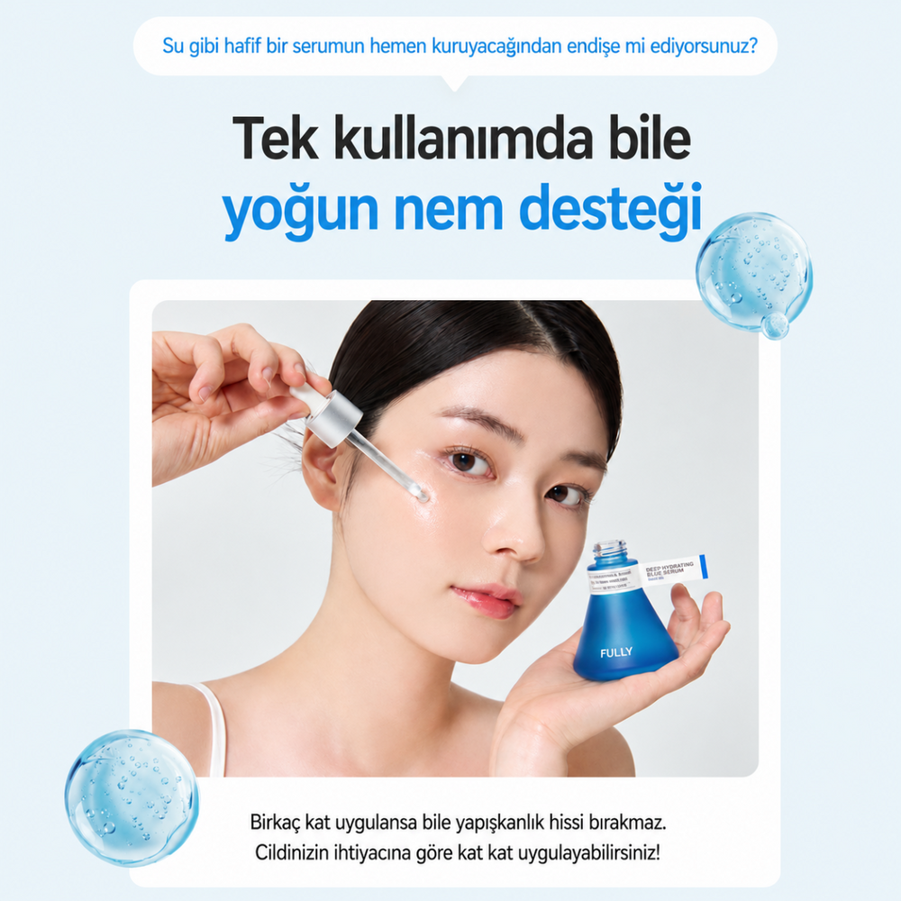 Fully Blue Spirulina Hyaluronic Acid Serum - Nem Serumu 50ml
