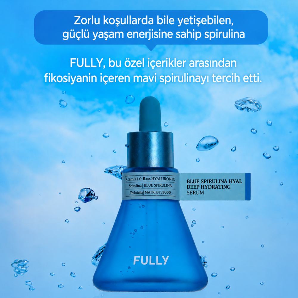 Fully Blue Spirulina Hyaluronic Acid Serum - Nem Serumu 50ml