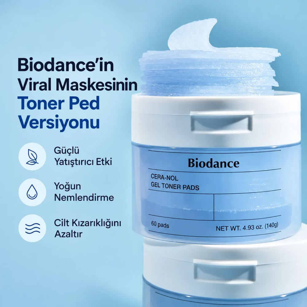 Biodance Cera-nol Gel Toner Pads - Nemlendirici ve Yatıştırıcı Tonik Ped 60 Adet