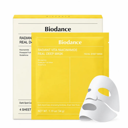 Biodance Radiant Vita Niacinamide Real Deep Mask - Aydınlatıcı Yüz Maskesi 4x34g