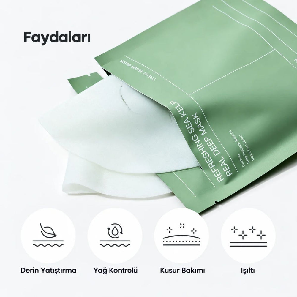 Biodance Refreshing Sea Kelp Real Deep Mask - Deniz Yosunlu Ferahlatıcı Yüz Maskesi 4x34g