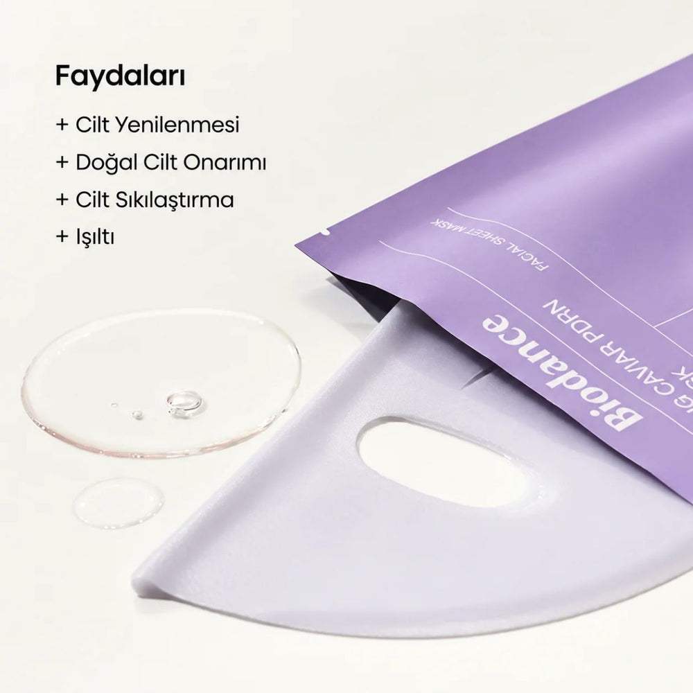 Biodance Rejuvenating Caviar PDRN Real Deep Mask - Havyar ve PDRN İçeren Yenileyici Yüz Maskesi 4x34g