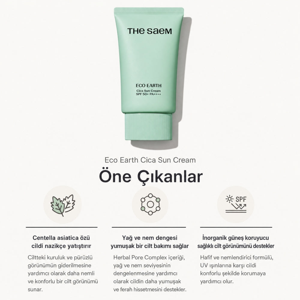 The Saem Cica Sun Cream SPF50+ PA++++ - Güneş Kremi 50gr