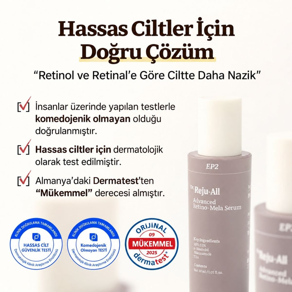 Dr.Reju-All Advanced Retino-Mela Serum - Leke Görünümü Karşıtı ve Cilt Tonu Eşitleyici Yüz Serumu 30ml