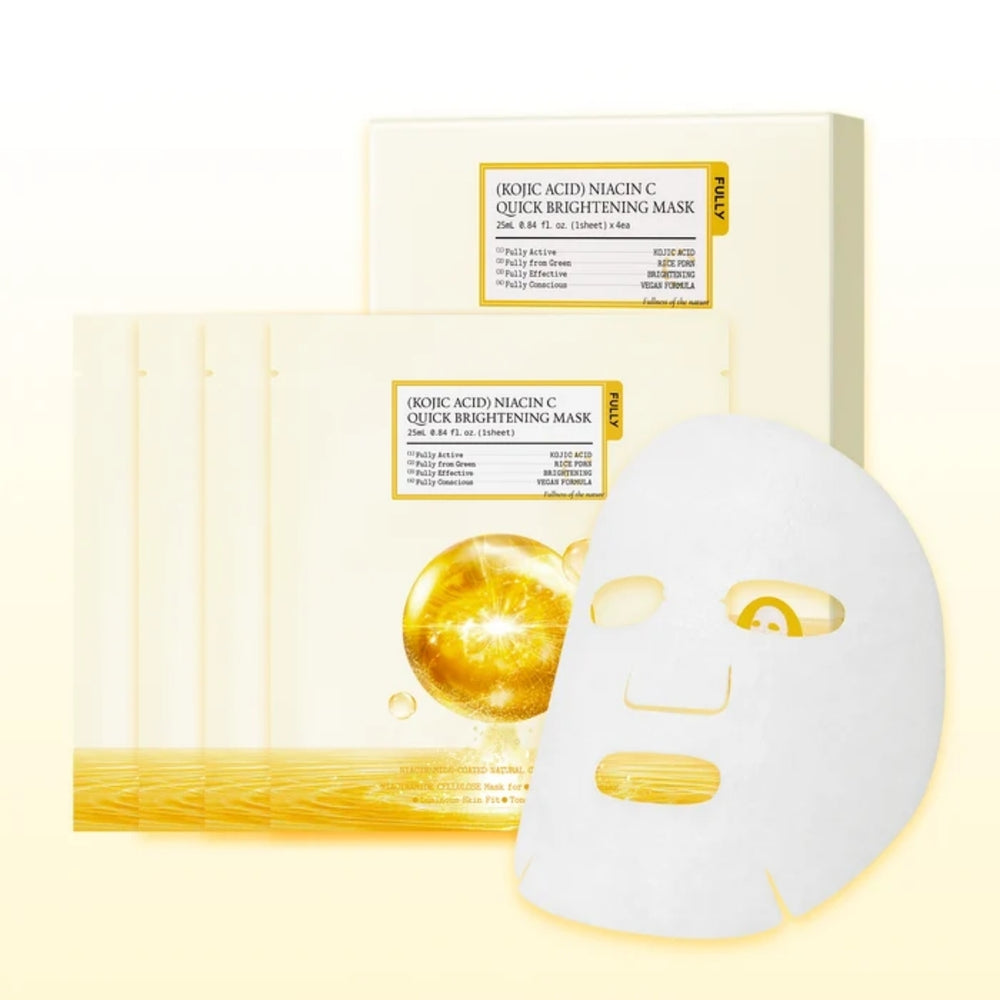 FULLY Kojic Acid Niacin C Quick Brightening Mask - Aydınlatıcı Maske 25 ml x 4