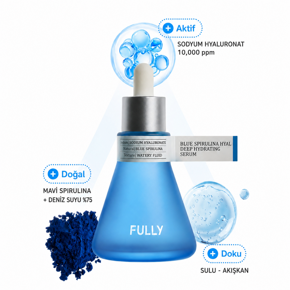 Fully Blue Spirulina Hyaluronic Acid Serum - Nem Serumu 50ml