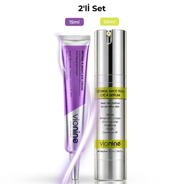 Vionine Gece Bakım Seti 2'li (SERUM SET) - Retinol Serum + Göz Kremi