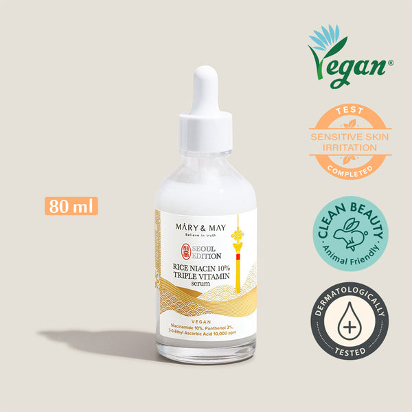 Mary&May Seoul Edition Rice Niacin Serum Triple Vitamin 10% - Pirinç ve Niacinamide İçeren Aydınlatıcı Serum 80 ml