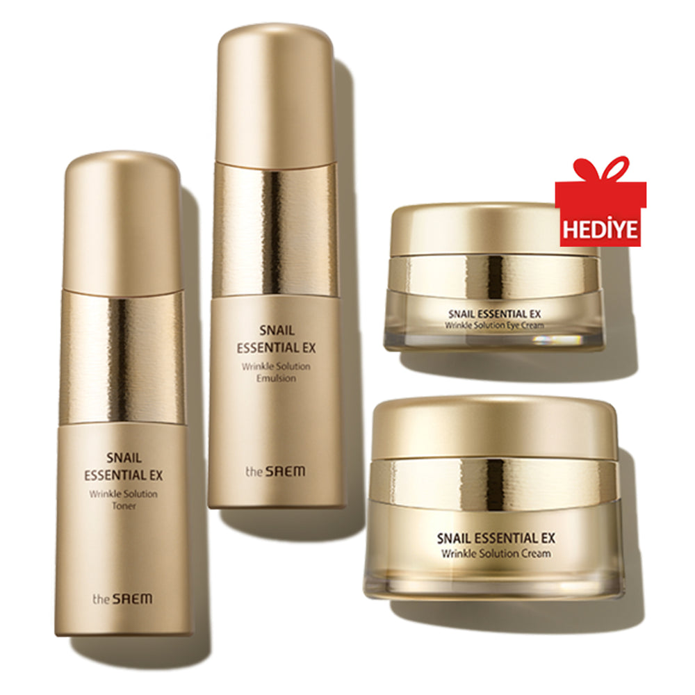 The Saem Snail Essential EX Wrinkle Solution Skin Care 3’lü Set - Salyangoz Kırışıklık Seti