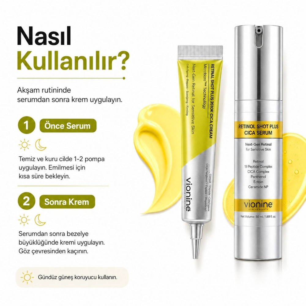 Vionine Retinal & Retinol MicroShot™ Plus Set - 20 ml Krem + 50 ml Serum Seti