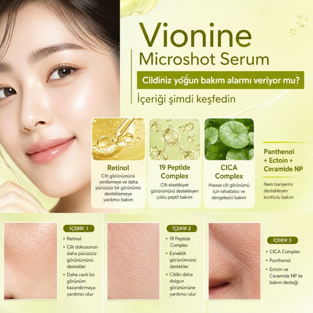 Vionine Retinol MicroShot™ Plus Cica Serum - %0,1 Retinol İçeren Cica Serum 50 ml