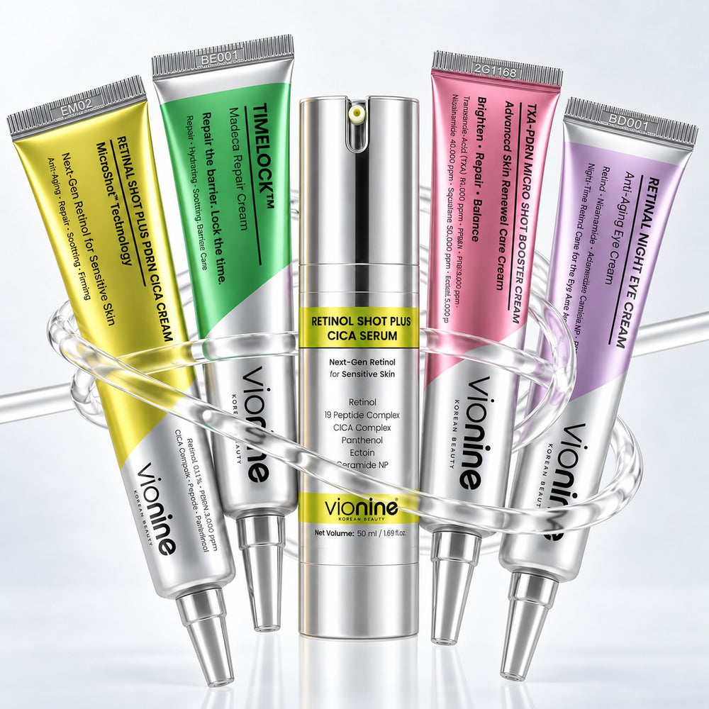 Vionine 5’li Komple Cilt Bakım Seti - Retinol + Retinal + TXA-PDRN + Madeca + Göz Kremi