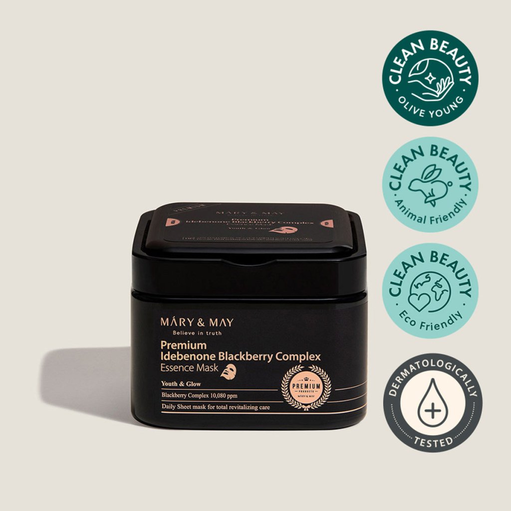 [MARY & MAY] Premium Idebenone Blackberry Complex Essence Mask 250g (20ea)