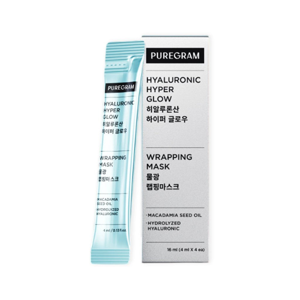 PUREGRAM Hyaluronic Hyper Glow Wrapping Mask - Yoğun Nem ve Dolgunluk ve Işıltı sağlayan Yüz Maskesi (4mlx4adet) - PUREGRAM - Vionine