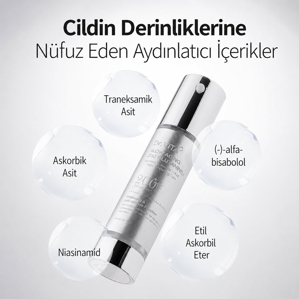 Dr.VITA Slow Aging 200 Glutaning Shot - Aydınlatıcı Serum 50 ml