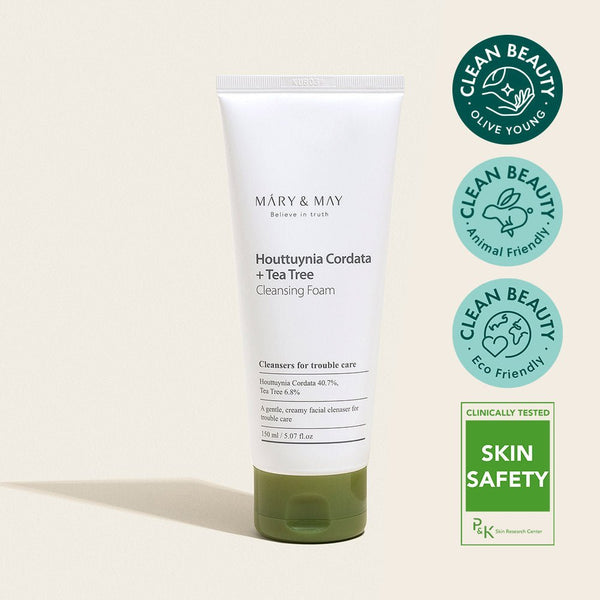 Hassas Ciltler İçin Gözenek Karşıtı Houttuynia Cordata + Tea Tree Temizleme Köpüğü 150 mL - Mary & May - Vionine