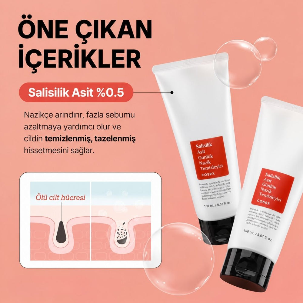 COSRX Salicylic Acid Daily Gentle Cleanser - Salisilik Asitli Temizleyici 150ml