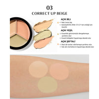 The Saem Cover Perfection Triple Pot Concealer 03 Up Beige - Ton Eşitleyici Üçlü Kapatıcı Palet