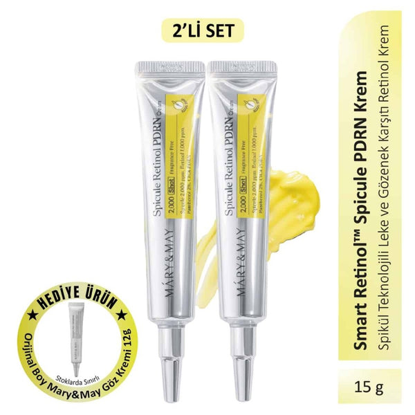 2'li Set Smart Retinol™ Spicule Retinol PDRN Krem 15g (%0.1 Retinol, 2000 ppm PDRN) - Mary & May - Vionine