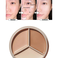 The Saem Cover Perfection Triple Pot Concealer 02 Contour Beige - Kontür Üçlü Kapatıcı Palet