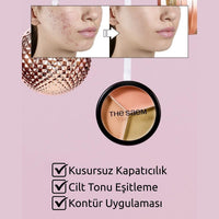 The Saem Cover Perfection Triple Pot Concealer 01 Correct Beige - Renk Düzenleyici Üçlü Kapatıcı Palet