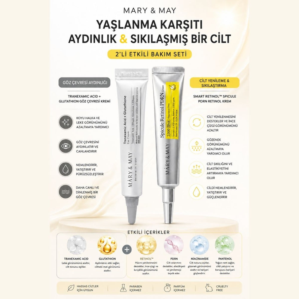 Mary & May PDRN Retinol & Glutathione Set - Yaşlanma Karşıtı