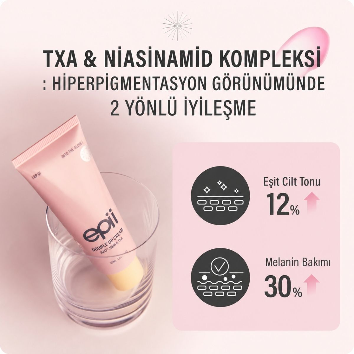 NAD+NMN ve TXA çift kompleksiyle aynı anda aydınlatma, ton eşileme ve sıkılaştırma bakımı