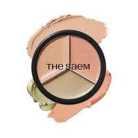 The Saem Cover Perfection Triple Pot Concealer 01 Correct Beige - Renk Düzenleyici Üçlü Kapatıcı Palet