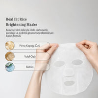 FATION Real Fit Rice Bran Brightening Mask - Aydınlatıcı Maske 23ml x 5 adet