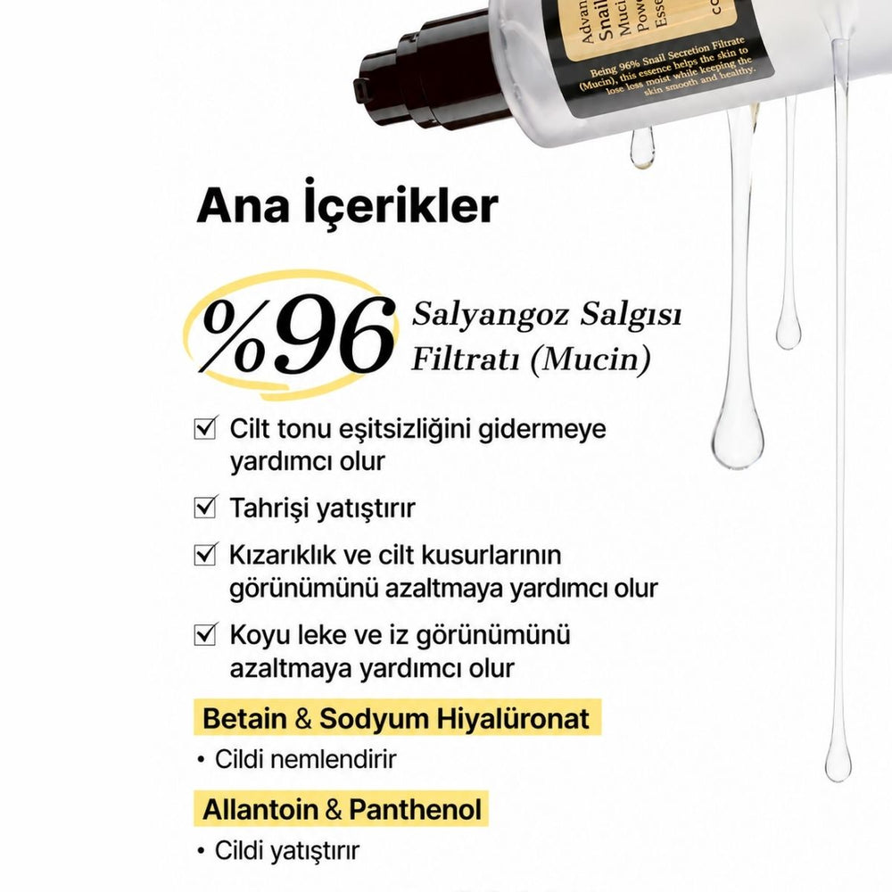 COSRX Advanced Snail 96 Mucin Power Essence - Bariyer Koruma 100ml