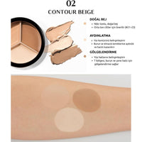 The Saem Cover Perfection Triple Pot Concealer 02 Contour Beige - Kontür Üçlü Kapatıcı Palet