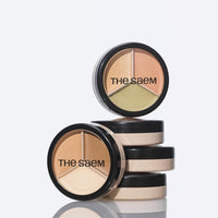 The Saem Cover Perfection Triple Pot Concealer 01 Correct Beige - Renk Düzenleyici Üçlü Kapatıcı Palet