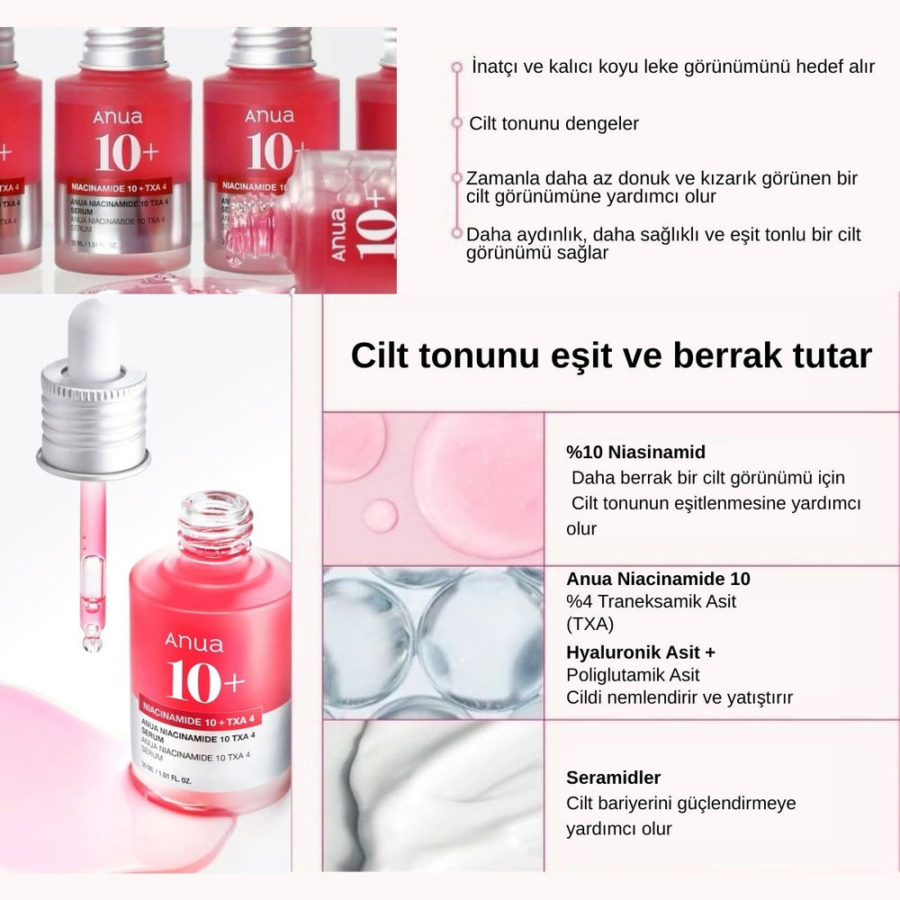 Anua Niacinamide 10% + TXA 4% Serum - Ton Eşitleyici 30ml