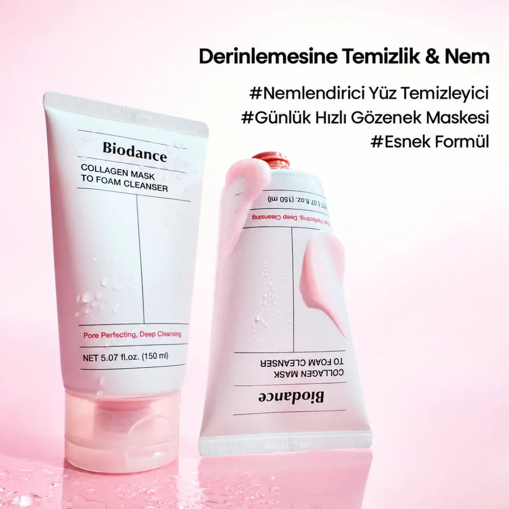 Biodance Collagen Mask To Foam Cleanser - Kolajen İçeren Maske ve Köpük Yüz Temizleyici 150ml