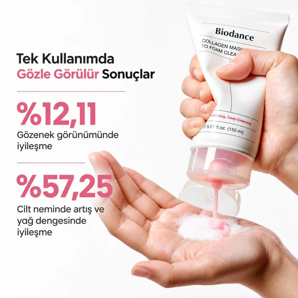 Biodance Collagen Mask To Foam Cleanser - Kolajen İçeren Maske ve Köpük Yüz Temizleyici 150ml