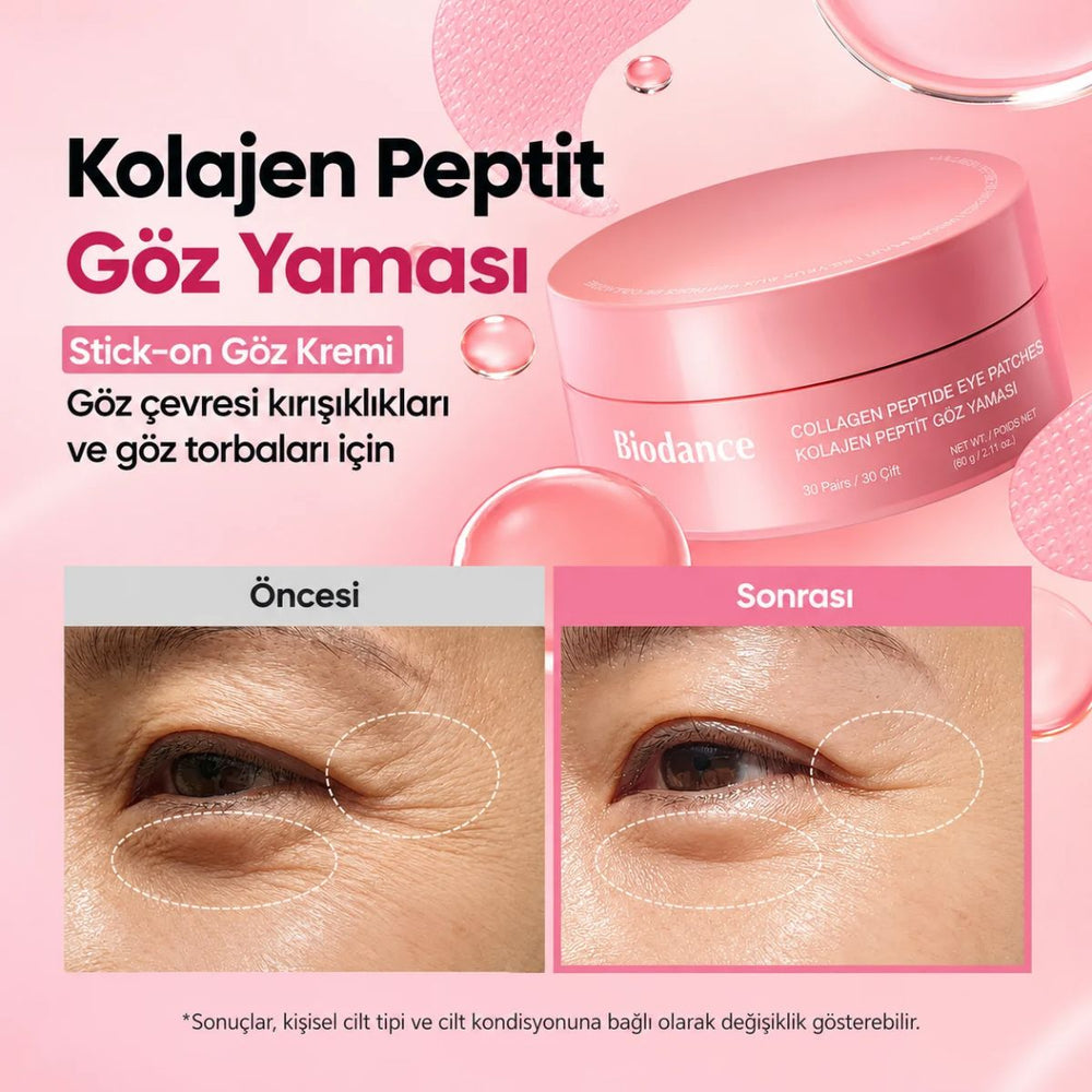 Biodance Collagen Peptide Eye Patches - Kolajen ve Peptit İçeren Nemlendirici Göz Altı Maskesi 30 Çift