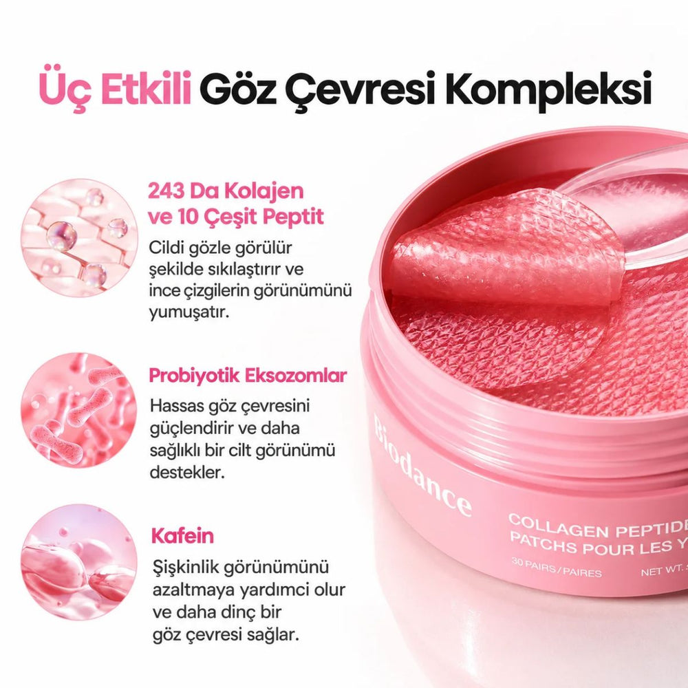 Biodance Collagen Peptide Eye Patches - Kolajen ve Peptit İçeren Nemlendirici Göz Altı Maskesi 30 Çift