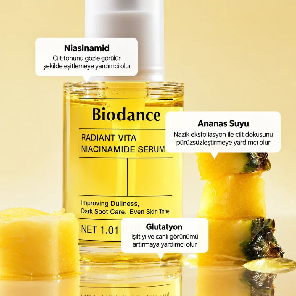Biodance Radiant Vita Niacinamide Serum - Aydınlatıcı ve Cilt Tonu Eşitleyici Yüz Serumu 30ml