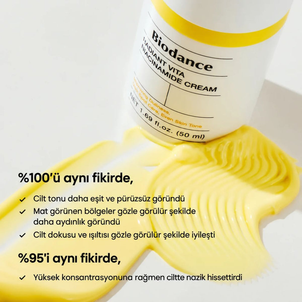Biodance Radiant Vita Niacinamide Cream - Aydınlatıcı ve Cilt Tonu Eşitleyici Yüz Kremi 50ml