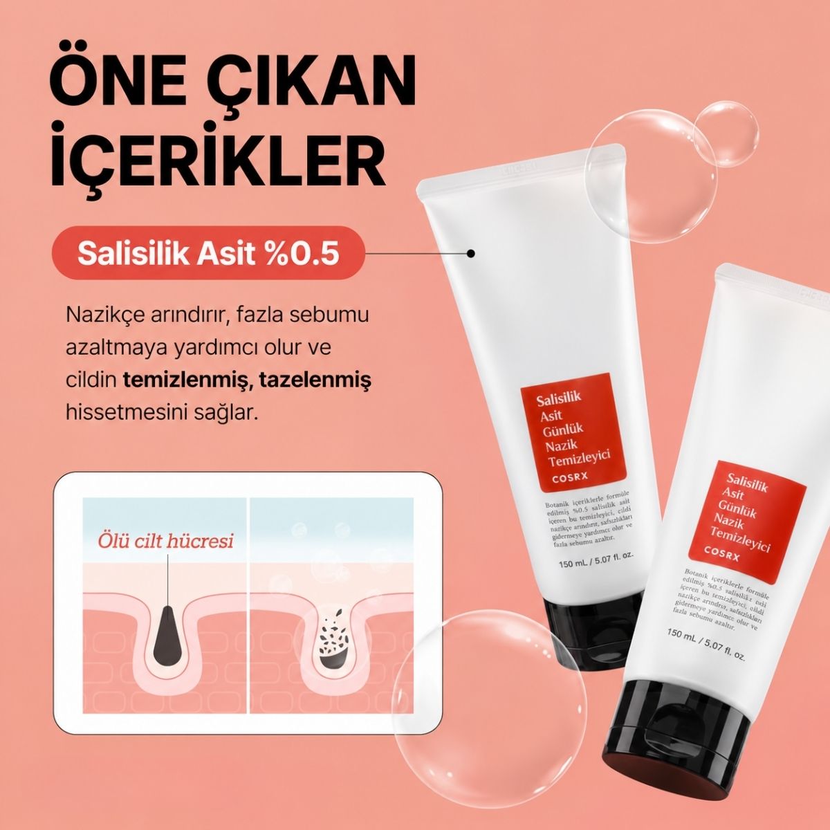 COSRX Salicylic Acid Daily Gentle Cleanser - Salisilik Asitli