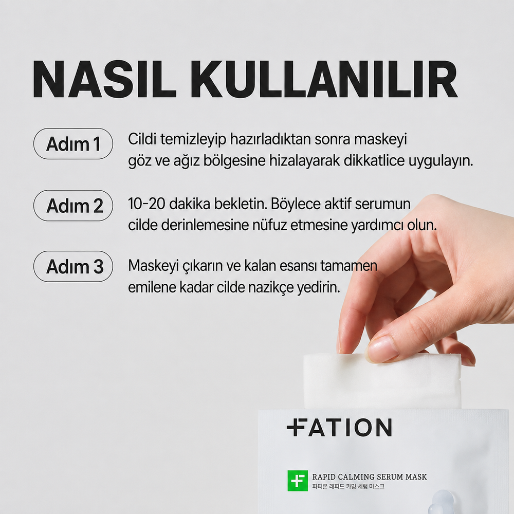 FATION Rapid Calming Serum Mask - Yatıştırıcı Serum Maske 25ml x 5 adet