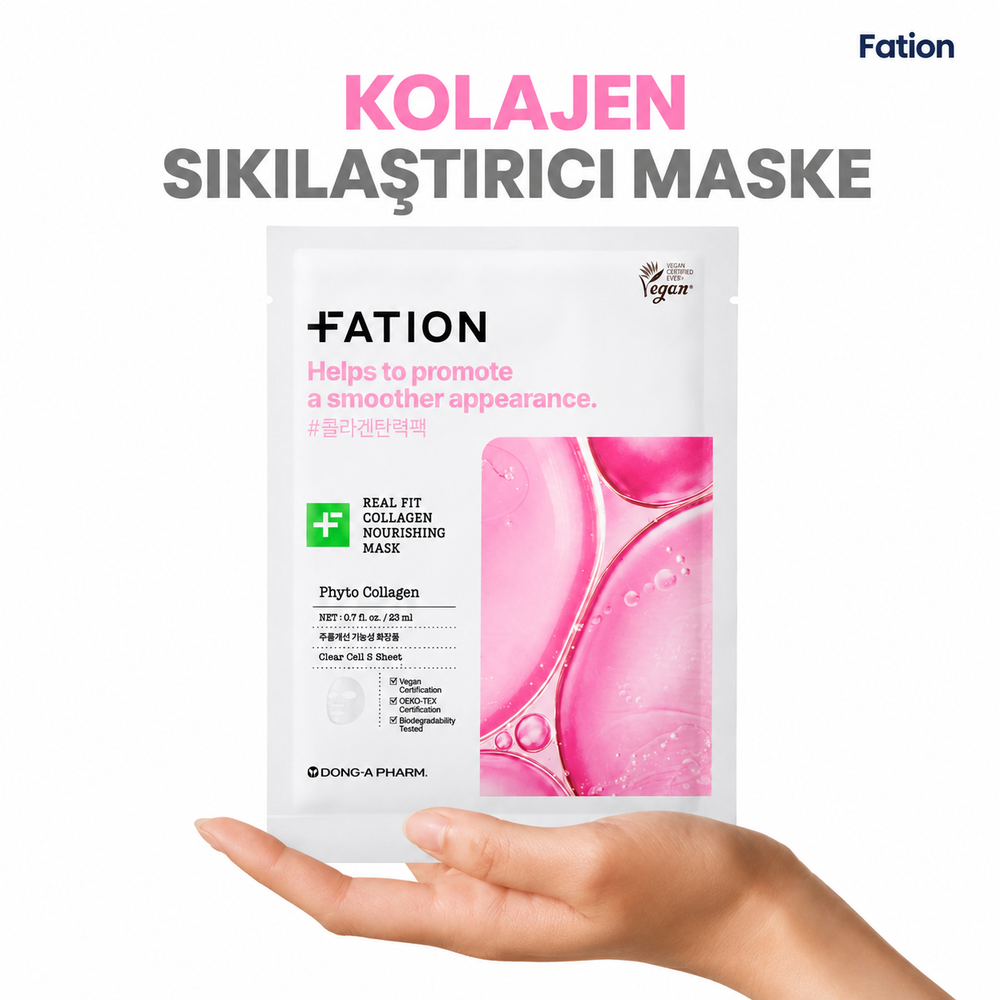 FATION Real Fit Collagen Nourishing Mask - Besleyici Kolajen Maske 23g x 5 adet